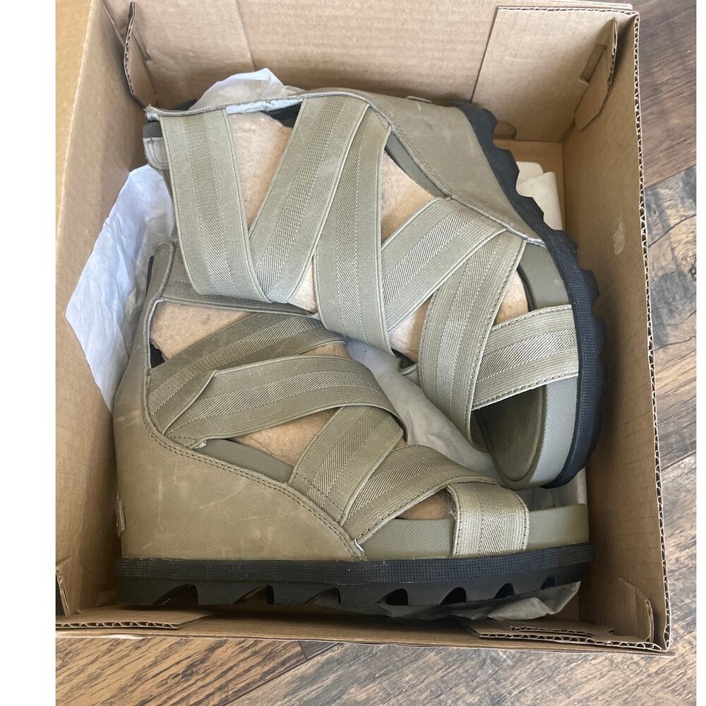 Like New SOREL Joanie II Strap Wedge Sandals in Sage Green (7/38) - Picture 2 of 7